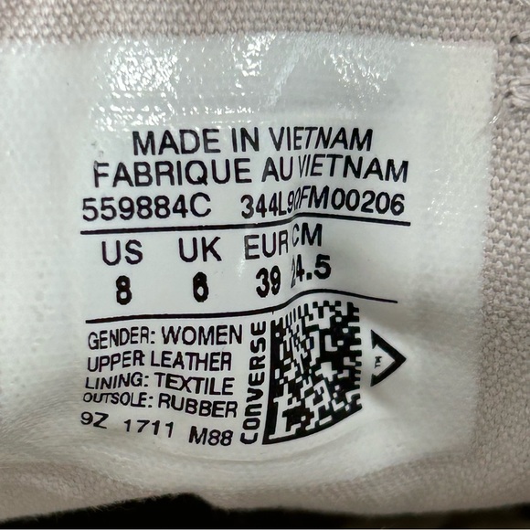 NEW Converse Chuck Taylor All Star OX Leather Sneaker Pale Putty Silver Women 8 - Picture 12 of 13